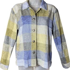 Plaid Shacket Jacket Overshirt Fall Layering Casual Women’s S Christopher Banks